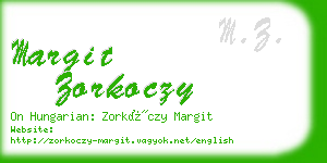 margit zorkoczy business card